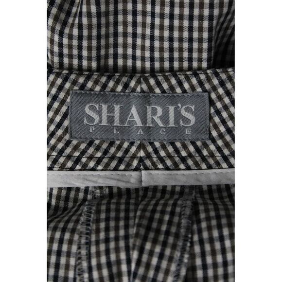 Shari's Place Womens Gingham Plaid Straight Leg Pants Brown Black Size EUR 44 - Picture 4 of 6